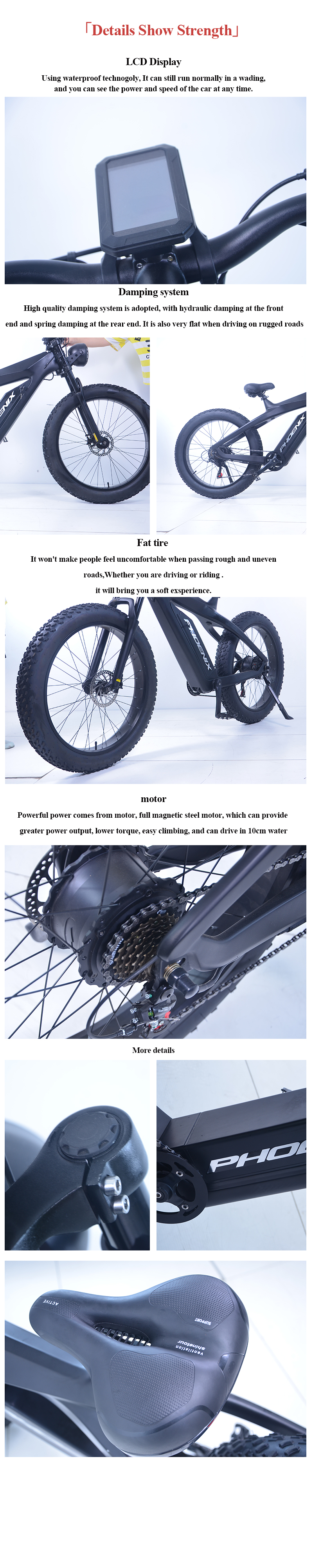 Detalji električnog bicikla za snijeg